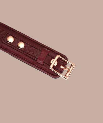 Liebe Seele Luxus-Lederhalsband mit Leine und Schloss – Weinrot Liebe Seele Luxus-Lederhalsband mit Leine und Schloss – Weinrot