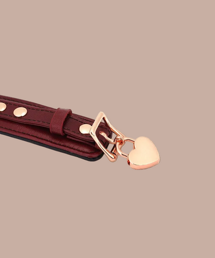 Liebe Seele Luxus-Lederhalsband mit Leine und Schloss – Weinrot Liebe Seele Luxus-Lederhalsband mit Leine und Schloss – Weinrot