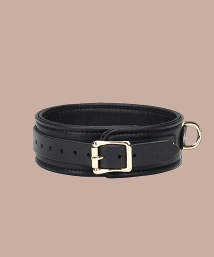 Liebe Seele Leather Collar with Leash – Dark Secret Black Liebe Seele Leather Collar with Leash – Dark Secret Black