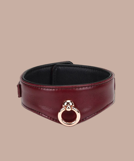 Liebe Seele Luxus-Lederhalsband mit Leine und Schloss – Weinrot Liebe Seele Luxus-Lederhalsband mit Leine und Schloss – Weinrot