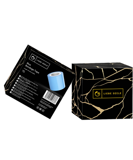 Liebe Seele Bondage Tape Semi-Transparant – Doorschijnend Liebe Seele semi-transparent bondage tape shown as a pale blue roll with a white inner core.