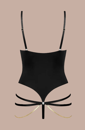Maison Close – Tapage Nocturne V-Ausschnitt Schmuck-Tanga-Body Schwarz Maison Close – Tapage Nocturne V-Ausschnitt Schmuck-Tanga-Body Schwarz