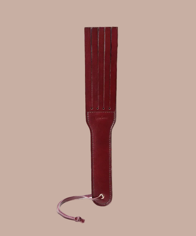 Liebe Seele Leather Split Tawse Paddle – Wine Red