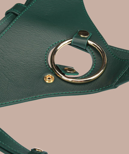 Liebe Seele Cow Leather Deluxe Strap-On Harness – Mossy Chic Green Liebe Seele Cow Leather Deluxe Strap-On Harness – Mossy Chic Green