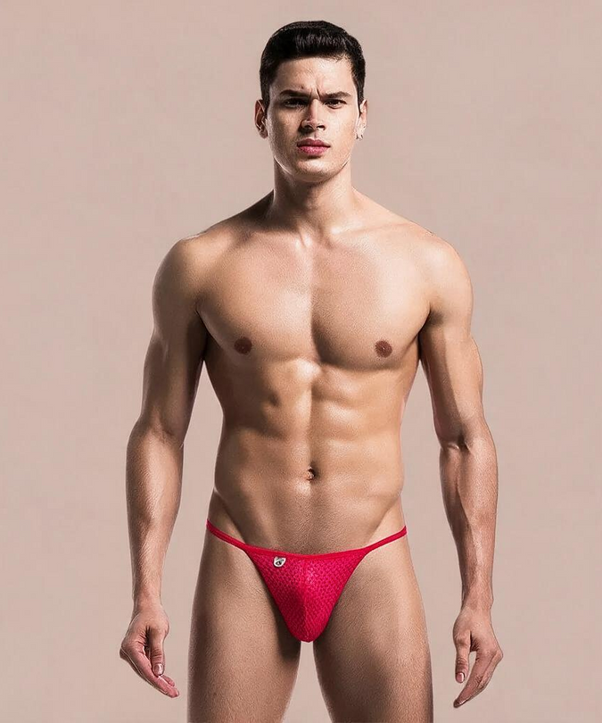 Mob – Roter Mikrofaser V-String Größe S/m