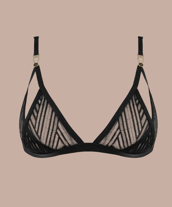 Atelier Amour – Clair Obscur Open Triangle Bra Black