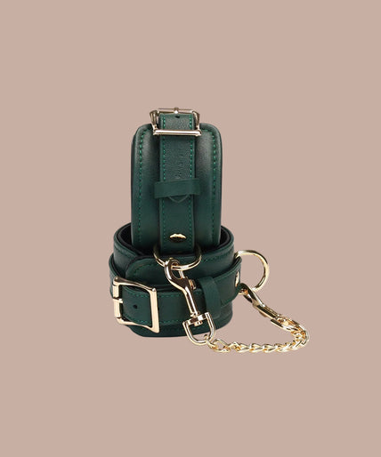 Liebe Seele Cow Leather Ankle Restraints – Mossy Chic Green Liebe Seele Cow Leather Ankle Restraints – Mossy Chic Green