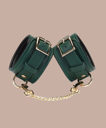 Liebe Seele Cow Leather Wrist Restraints – Mossy Chic Green Liebe Seele Cow Leather Wrist Restraints – Mossy Chic Green