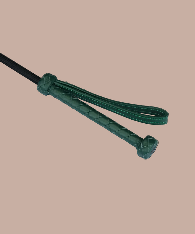 Liebe Seele Mossy Chic Leder Reitgerte – Grün