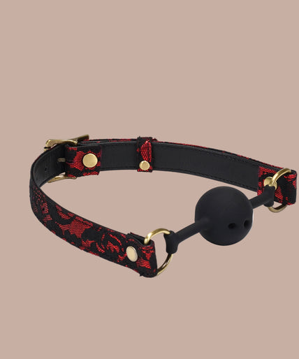 Liebe Seele Breathable Silicone Ball Gag – Victorian Garden Dark Red Liebe Seele Breathable Silicone Ball Gag – Victorian Garden Dark Red