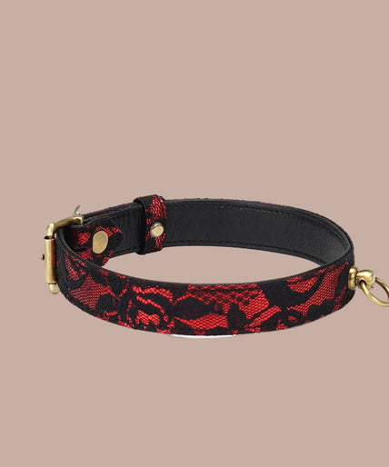 Liebe Seele Lace and PU Choker – Victorian Garden Dark Red Liebe Seele Lace and PU Choker – Victorian Garden Dark Red