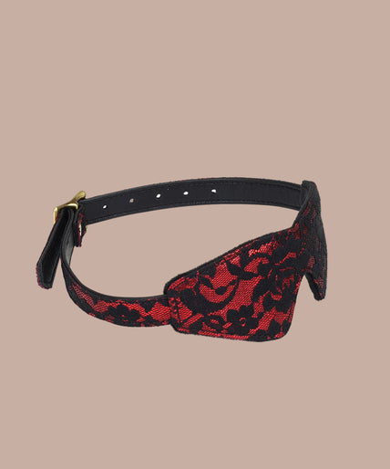 Liebe Seele Lace and Velvet Blindfold – Victorian Garden Dark Red Liebe Seele Lace and Velvet Blindfold – Victorian Garden Dark Red