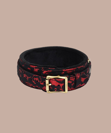 Liebe Seele Lace and Velvet Collar with Chain Leash – Victorian Garden Dark Red Liebe Seele Lace and Velvet Collar with Chain Leash – Victorian Garden Dark Red