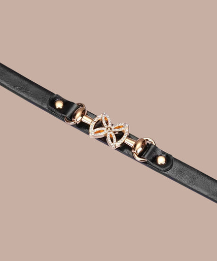 Liebe Seele Luxe halsband met dubbele C en strasstenen – zwart Liebe Seele Luxe halsband met dubbele C en strasstenen – zwart