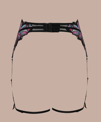 Atelier Amour – Oiseau de Paradis Strumpfhalter Mehrfarbig Atelier Amour Oiseau de Paradis Suspender – Flowered - Pleasurements