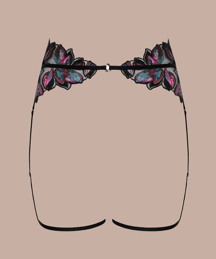 Atelier Amour – Oiseau de Paradis Strumpfhalter Mehrfarbig Atelier Amour Oiseau de Paradis Suspender – Flowered - Pleasurements