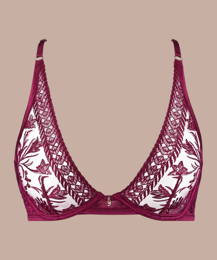 Aubade – Magnetic Spell Triangel-BH Karmesinrot - 60% Rabatt! Aubade Magnetic Spell Triangle Bra in Crimson Red - Pleasurements