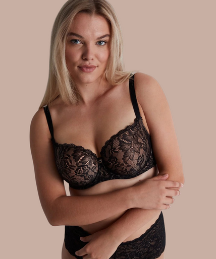Aubade – Rosessence Geformter Halb-Cup-BH Schwarz - 60% Rabatt! Aubade Rosessence Moulded half - cup bra in Black - Pleasurements