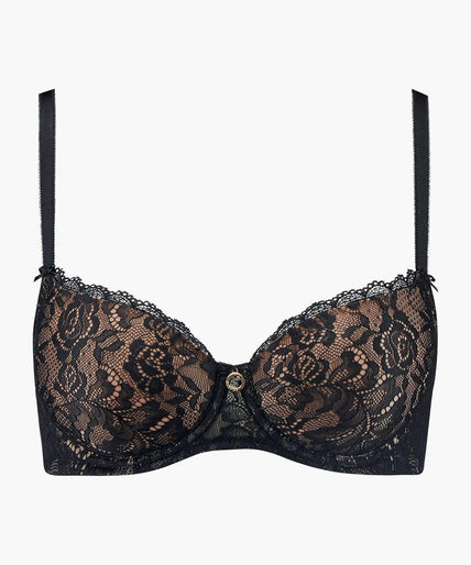 Aubade – Rosessence Geformter Halb-Cup-BH Schwarz - 60% Rabatt! Aubade Rosessence Moulded half - cup bra in Black - Pleasurements