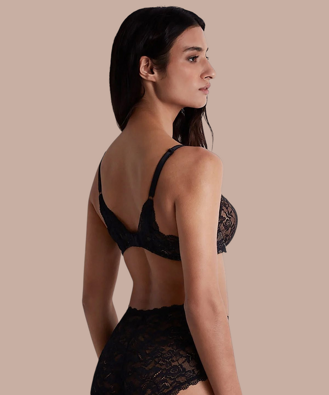 Aubade Rosessence Moulded half - cup bra in Black - Pleasurements