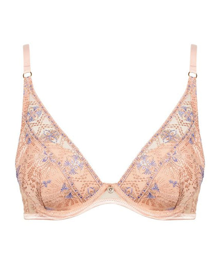 Aubade – Sound of Heart Gepolsterter Plunge-BH Beige - 60 % Rabatt! Aubade Sound of Heart Moulded Plunge Bra - Pleasurements