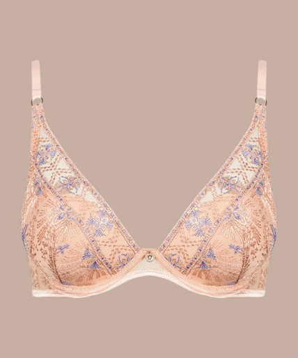 Aubade – Sound of Heart Gepolsterter Plunge-BH Beige - 60 % Rabatt! Aubade Sound of Heart Moulded Plunge Bra - Pleasurements