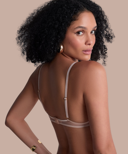 Aubade – Sound of Heart Gepolsterter Plunge-BH Beige - 60 % Rabatt! Aubade Sound of Heart Moulded Plunge Bra - Pleasurements