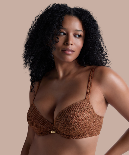 Aubade – Stardust Dream Gepolsterter Push-Up-BH Gold - 60% Rabatt! Aubade Stardust Dream Moulded Push Up Bra in Amber Gold - Pleasurements