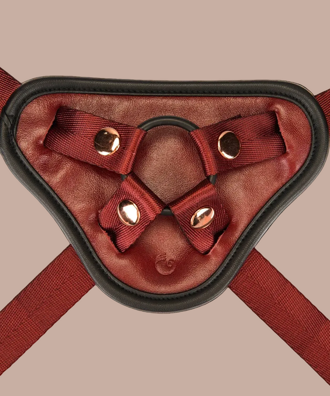 Liebe Seele Universelles Leder Strap-On Geschirr – Weinrot