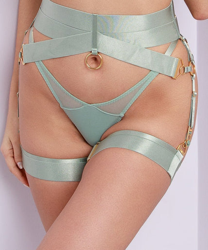 Bordelle – Aurea Strumpfhalter Salbei - 70% Rabatt! Bordelle Aurea Suspender Sage - Pleasurements