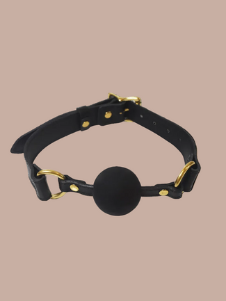 Coco de Mer – Schwarzer Leder Ballknebel Coco de Mer Black Leather Ball Gag - Pleasurements