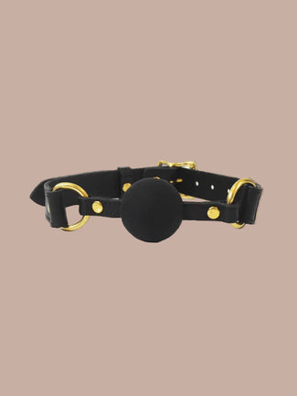 Coco de Mer – Schwarzer Leder Ballknebel Coco de Mer Black Leather Ball Gag - Pleasurements