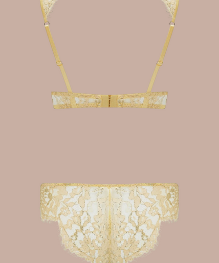 Coco de Mer – Fiorella Balconette Beha Goud - 60% Korting! Coco de Mer Fiorella Balcony Bra Gold - Pleasurements