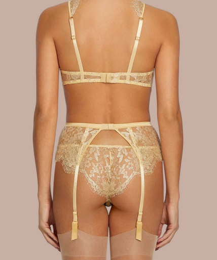 Coco de Mer – Fiorella Strumpfhalter Gold - 60% Rabatt! Coco de Mer Fiorella Suspender Belt Gold - Pleasurements