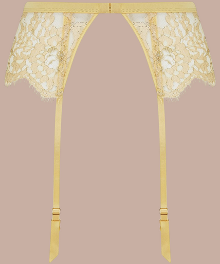 Coco de Mer – Fiorella Jarretel Goud - 60% Korting! Coco de Mer Fiorella Suspender Belt Gold - Pleasurements