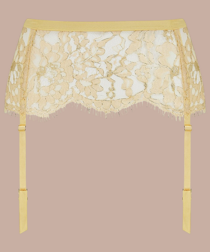 Coco de Mer – Fiorella Jarretel Goud - 60% Korting! Coco de Mer Fiorella Suspender Belt Gold - Pleasurements