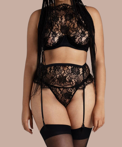 Coco de Mer – Hera Balconette Beha met Hoge Hals Zwart - 60% Korting! Coco de Mer Hera High Neck Balconette Bra - Pleasurements