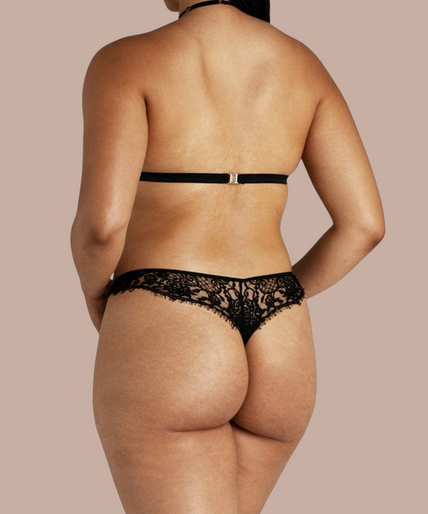 Coco de Mer – Hera String Zwart - 60% Korting! Coco de Mer Hera Thong in Black - Pleasurements