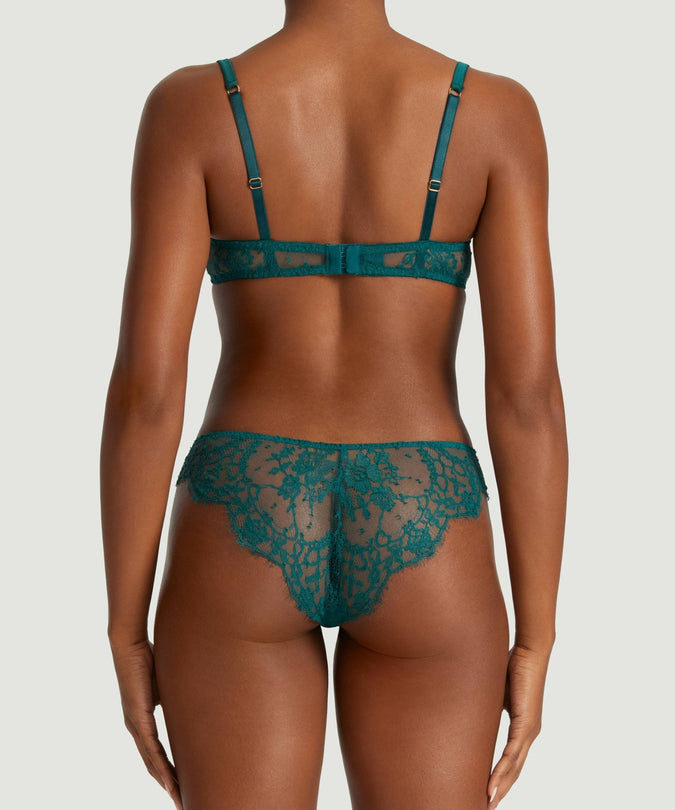 Coco de Mer Nilima Balcony Bra in Teal - Pleasurements