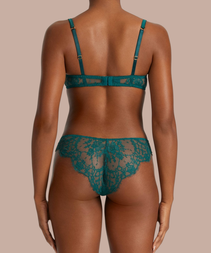 Coco de Mer Nilima Balcony Bra in Teal - Pleasurements