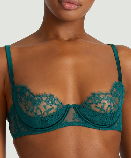 Coco de Mer – Nilima Balconette-BH Teal - 60 % Rabatt! Coco de Mer Nilima Balcony Bra in Teal - Pleasurements