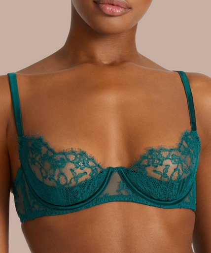 Coco de Mer – Nilima Balconette-BH Teal - 60 % Rabatt! Coco de Mer Nilima Balcony Bra in Teal - Pleasurements