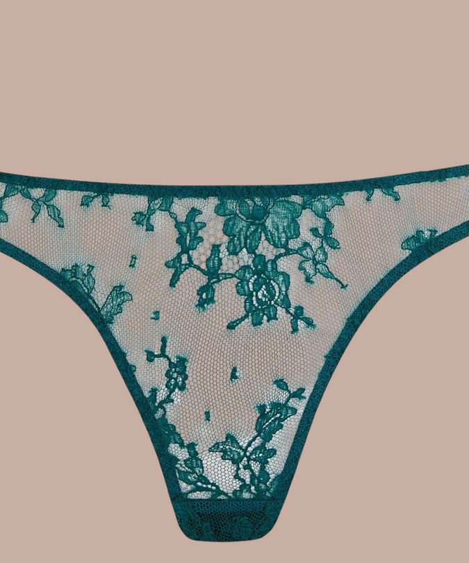 Coco de Mer Nilima Balcony Bra in Teal - Pleasurements