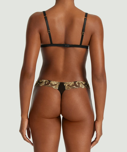 Coco de Mer – Oriana Triangle Bra Black & Gold - 60% Off! Coco de Mer Oriana Triangle Bra in Black & Gold - Pleasurements