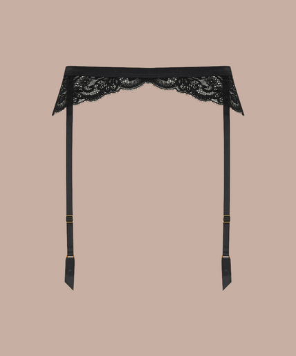 Coco de Mer – Seraphine Jarretel Zwart - 60% Korting! Coco de Mer Seraphine Suspender Belt - Pleasurements