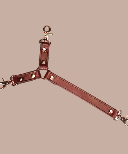 Liebe Seele Leder Halsband- und Handgelenksfessel-Geschirr-Set – Weinrot Liebe Seele Leder Halsband- und Handgelenksfessel-Geschirr-Set – Weinrot