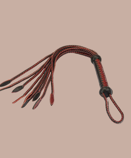 Liebe Seele Leder Peitsche mit neun Schwänzen – Weinrot & Schwarz Liebe Seele Leder Peitsche mit neun Schwänzen – Weinrot & Schwarz
