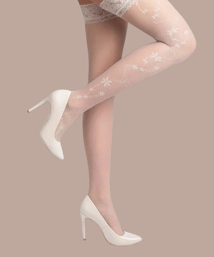 Gabriella Halterlose Strümpfe Loretta Weiß Gabriella Hold Ups Loretta White - Pleasurements
