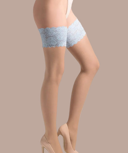 Gabriella in Love Halterlose Isabelle Natur/Blau Gabriella in Love Hold Ups Isabelle Natural/Blue - Pleasurements