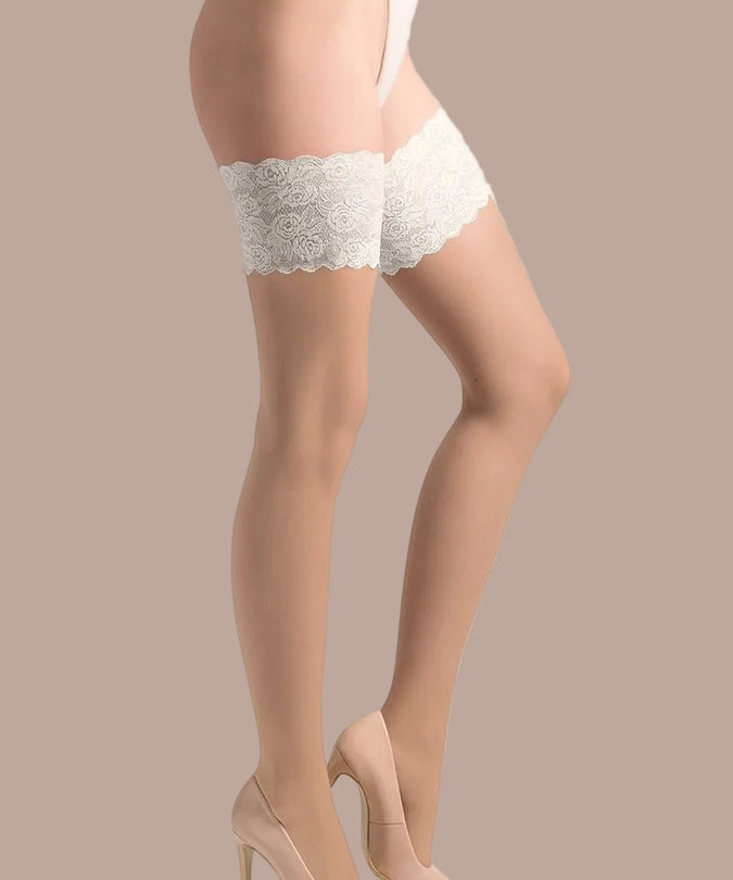 Gabriella in Love Hold Ups Katherine Natural - White - Champagne - Pleasurements